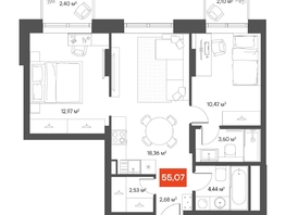 Продается 2-комнатная квартира  Квартал ЩА, 58.65  м&sup2;, 10990000 рублей