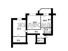 Продается 2-комнатная квартира 2-й (4 мкр.) кв-л, 65.8  м&sup2;, 9400000 рублей