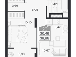 Продается 2-комнатная квартира ЖК Ясный берег, дом 19, бс 2-5, 40.13  м&sup2;, 8113000 рублей