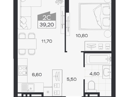 Продается 2-комнатная квартира ЖК Ясный берег, дом 32, 39.2  м&sup2;, 7736000 рублей