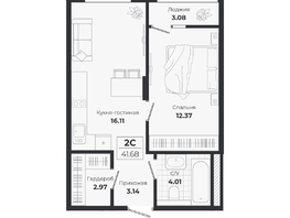 Продается 2-комнатная квартира ЖК Ясный берег, дом 10, бс 8-10, 41.68  м&sup2;, 8108000 рублей
