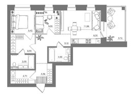 Продается 2-комнатная квартира ЖК Спектр, дом 10, 79.59  м&sup2;, 11790000 рублей