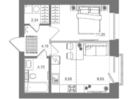 Продается Студия ЖК Спектр, дом 10, 37.31  м&sup2;, 8390000 рублей