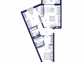 Продается 3-комнатная квартира ЖК Горизонт, дом 2, 72.1  м&sup2;, 9250000 рублей
