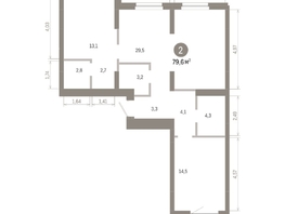 Продается 2-комнатная квартира ЖК Лебедевский квартал, дом 1, 79.6  м&sup2;, 12520000 рублей