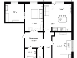 Продается 4-комнатная квартира Виктора Шевелева ул, 69.78  м&sup2;, 5658000 рублей