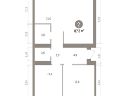 Продается 2-комнатная квартира ЖК Пшеница, дом 5.2, 87.25  м&sup2;, 11360000 рублей