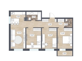 Продается 4-комнатная квартира ЖК Радуга Сибири, дом 14, 81.09  м&sup2;, 8757720 рублей