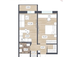 Продается 2-комнатная квартира ЖК Радуга Сибири, дом 14, 44.1  м&sup2;, 5071500 рублей