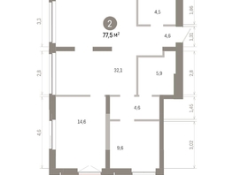 Продается 2-комнатная квартира ЖК Европейский берег, дом 45, 77.46  м&sup2;, 12810000 рублей