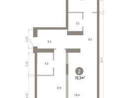 Продается 2-комнатная квартира ЖК Европейский берег, дом 46, 72.3  м&sup2;, 12930000 рублей