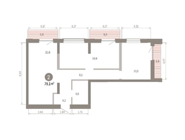 Продается 2-комнатная квартира ЖК Европейский берег, дом 46, 79.05  м&sup2;, 12400000 рублей