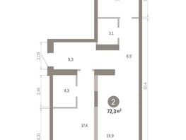 Продается 2-комнатная квартира ЖК Европейский берег, дом 46, 72.3  м&sup2;, 11500000 рублей