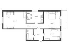 Продается 3-комнатная квартира Вилюйская ул, 69.9  м&sup2;, 6990000 рублей