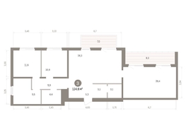 Продается 3-комнатная квартира ЖК Пшеница, дом 5.2, 124.61  м&sup2;, 14670000 рублей