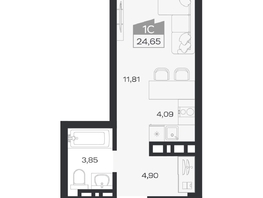 Продается Студия ЖК Ясный берег, дом 33, 24.65  м&sup2;, 5230000 рублей