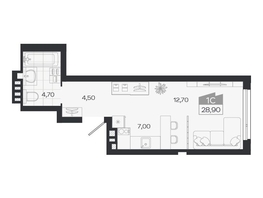 Продается Студия ЖК Ясный берег, дом 33, 28.9  м&sup2;, 4617000 рублей