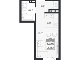Продается Студия ЖК Ясный берег, дом 33, 25.3  м&sup2;, 4660000 рублей