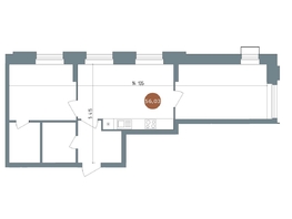 Продается 2-комнатная квартира ЖК 19/56 Кварталы Телецентра, сек 2, 56  м&sup2;, 9690000 рублей