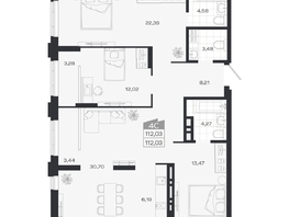 Продается 4-комнатная квартира ЖК Ясный берег, дом 20, 112.84  м&sup2;, 17994000 рублей