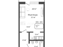 Продается Студия Виталия Потылицына ул, 37.7  м&sup2;, 3800000 рублей