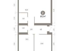 Продается 2-комнатная квартира ЖК Пшеница, дом 5.2, 87.25  м&sup2;, 10850000 рублей