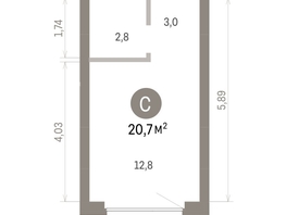 Продается Студия ЖК Лебедевский квартал, д 1, 20.7  м&sup2;, 3960000 рублей