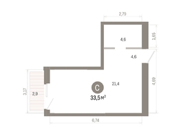 Продается Студия ЖК Город на озере, 33.52  м&sup2;, 8840000 рублей