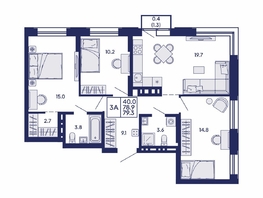 Продается 3-комнатная квартира ЖК Сила леса, корп 1, 79.3  м&sup2;, 12200000 рублей