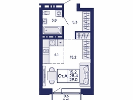 Продается Студия ЖК Сила леса, корп 1, 29  м&sup2;, 6000000 рублей