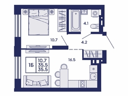 Продается 1-комнатная квартира ЖК Сила леса, корп 2, 35.5  м&sup2;, 6650000 рублей