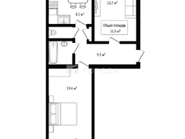 Продается 2-комнатная квартира Урманова ул, 55.9  м&sup2;, 4990000 рублей