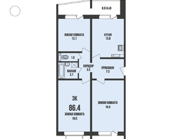 Продается 3-комнатная квартира ЖК Династия, дом 910, 86.4  м&sup2;, 10000000 рублей