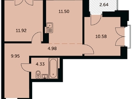 Продается 2-комнатная квартира ЖК Академия, дом 3, 54.58  м&sup2;, 11066000 рублей