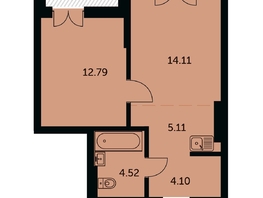 Продается 2-комнатная квартира ЖК Академия, дом 3, 41.88  м&sup2;, 9390000 рублей
