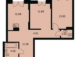 Продается 2-комнатная квартира ЖК Академия, дом 3, 61.57  м&sup2;, 11735000 рублей