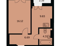 Продается 1-комнатная квартира ЖК Академия, дом 3, 38.1  м&sup2;, 9050000 рублей