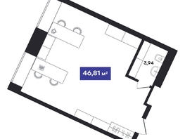Продается Офис АО Гагарин Сити, 46.81  м&sup2;, 20600000 рублей