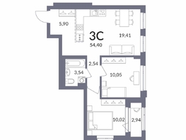 Продается 3-комнатная квартира ЖК Горская Лагуна, 54.4  м&sup2;, 11203000 рублей
