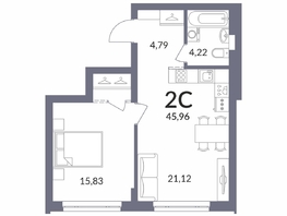 Продается 2-комнатная квартира ЖК Горская Лагуна, 45.7  м&sup2;, 10503000 рублей