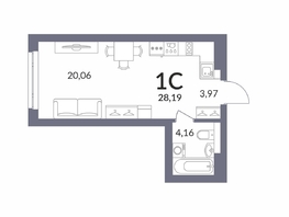 Продается Студия ЖК Горская Лагуна, 27.8  м&sup2;, 7203000 рублей