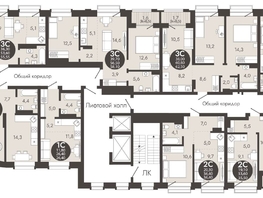 Продается 2-комнатная квартира ЖК Флагман Холл, 56.7  м&sup2;, 7531278 рублей