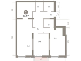 Продается 2-комнатная квартира ЖК Европейский берег, дом 45, 93.43  м&sup2;, 15060000 рублей