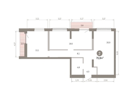Продается 2-комнатная квартира ЖК Европейский берег, дом 46, 75.93  м&sup2;, 11450000 рублей