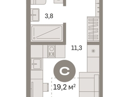 Продается Студия ЖК Пшеница, дом 2.2, 19.18  м&sup2;, 3590000 рублей