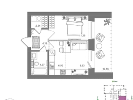 Продается Студия ЖК Спектр, дом 10, 47.87  м&sup2;, 7700000 рублей