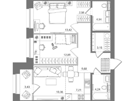 Продается 2-комнатная квартира ЖК Спектр, дом 10, 72.25  м&sup2;, 13990000 рублей