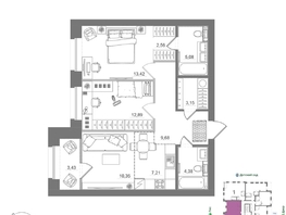 Продается 2-комнатная квартира ЖК Спектр, дом 10, 72.25  м&sup2;, 14173000 рублей