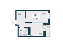 Продается 1-комнатная квартира ЖК Квартал на Игарской, дом 2 мон, 37.38  м&sup2;, 6050000 рублей