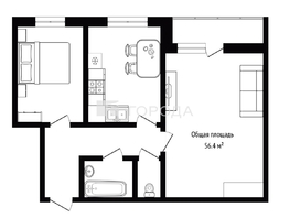 Продается 2-комнатная квартира Михаила Кулагина ул, 56.4  м&sup2;, 8550000 рублей